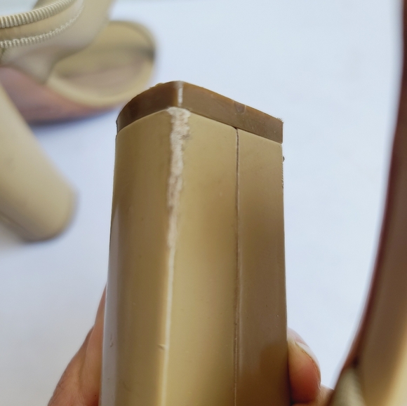 Chloe Elegant Beige Strappy Heels - Picture 6 of 7